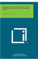 Journal of the National Institute of Social Sciences, V13, November, 1928