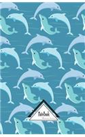 Notebook Journal Dot-Grid, Graph Grid, Lined, Blank No lined: Sea Dolphin Blue Waves: Small Pocket Notebook Journal Diary, 120 pages, 5.5" x 8.5"(Blank Notebook Journal)