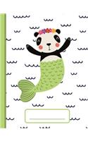 Panda Mermaid - Wide-Ruled Composition Book