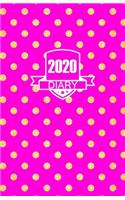 2020 Diary: A5 Diary 2020 Week To View Hot Pink and Gold Polka Dots Design Cover