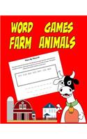 Word Games Farm Animals: Piece by Piece, Brain Teaser and Word Play, Coloring Pages of Farm Animals