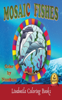 Mosaic Fishes Color by Numbers: Coloring with numeric worksheets, Color by number for Adults and Children with colored pencils. Advanced color By Number.