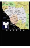 Modern Day Color Map of Guinea on the West Coast of Africa Journal: Take Notes, Write Down Memories in this 150 Page Lined Journal