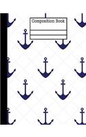 Anchor Nautical Composition Notebook - Graph Paper - 5x5 Grid