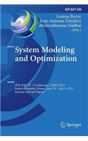 System Modeling and Optimization: 27th IFIP TC 7 Conference, CSMO 2015, Sophia Antipolis, France, June 29 - July 3, 2015, Revised Selected Papers(494 IFIP Advances in Information and Communication Technology)
