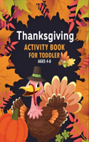 Thanksgiving Activity Book For Toddler Ages 4-8