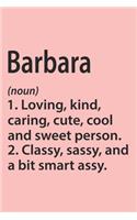 Barbara Definition Personalized Name Funny Notebook Gift, Girl Names, Personalized Barbara Name Gift Idea Notebook