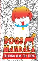 Dogs Mandala coloring book for teens