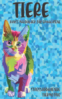 Kunst Malbücher für Erwachsene - Stressabbauende Tiermotive - Tiere