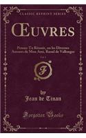 Oeuvres, Vol. 1: Penses-Tu Rï¿½ussir, Ou Les Diverses Amours de Mon Ami, Raoul de Vallonges (Classic Reprint)
