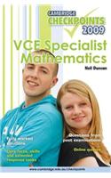 Cambridge Checkpoints VCE Specialist Mathematics 2009