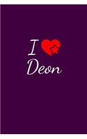 I love Deon: Notebook / Journal / Diary - 6 x 9 inches (15,24 x 22,86 cm), 150 pages. For everyone who's in love with Deon.