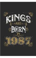 Kings Are Born In 1987: Dotted Bullet Grid Notebook / Journal (6 X 9 -120 Pages) - Birthday Gift Idea