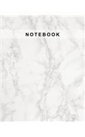 Notebook: Marble Stone Silver Cover Lined Paper Writing Notebook for School, Home & Office