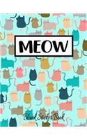 Meow: Blank Sticker Book Sticker Activity Book 8.5 X 11 Large 100pages