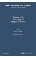 Science and Technology of Magnetic Oxides: Volume 494