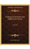Finding List of French and English Prose Fiction