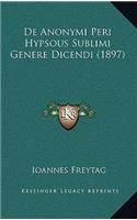 De Anonymi Peri Hypsous Sublimi Genere Dicendi (1897)