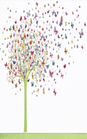 Tree of Butterflies Note Cards (14 Cards, 15 Self-Sealing Envelopes)
