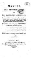 Manuel des propriétaires et des marchands de boissons