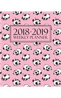 2018-2019 Weekly Planner: Cute Pudgy Panda on Pink