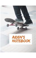 Aiden's Notebook: - My Name Journal, Lined Journal, 100 pages, 8.5x11 large print, Soft Cover, Matte Finish.