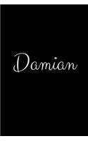 Damian: notebook with the name on the cover, elegant, discreet, official notebook for notes