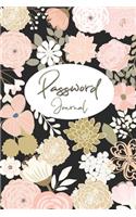 Password Journal: Password Book with Tabs, Internet Password Organizer, Alphabetical Password Book, Password Book Small 6" x 9", Golden Flower