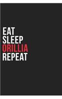 Eat Sleep Orillia Repeat: 6''x9'' Orillia Lined Dark Gray Black Writing Notebook Journal, 120 Pages, Best Novelty Birthday Santa Christmas Gift For Friends, Parents, Boss, Co