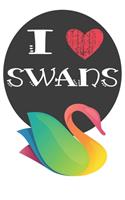 I Heart Swans: A Cute Swan Lovers Journal / Notebook / Diary Perfect for Birthday Present or Christmas Gift Great for kids, Teens or Students(6x9 - 110 Blank Lined