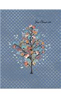 Year Planner 2020: Colorful Floral Branch with Little Bird Year Planner with Monthly Planner Calendar spread, for Organizer Agenda Schedule Notebook Journal and Busine