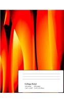 Abstract Flames Composition Notebook: Wide Ruled 100 sheets/200 Pages 7.44"X9.69"