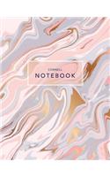 Cornell Notebook: Pink Marble - 120 White Pages 8.5x11" - Note Taking System(1 Notebooks for Students)