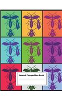 Journal Composition Book: Tribal Buggy Insect Boho Motif Journal, Wide Ruled Paper, 200 Blank Lined Sheets with Date Line, 9-3/4 X 7-1/2. Record Daily Thoughts, Ideas, Dreams and Notes.