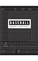 Baseball Score Sheet: Baseball Game Record Keeper Book, Baseball Score, Baseball score card has many spaces on which to record, Size 8.5 x 11 Inch, 100 Pages