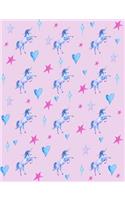 Prancing Unicorn Pattern Composition Notebook