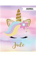 Jade Unicorn Journal: Personalized Unique Unicorn Journals for Girls - The Perfect Diary Gift Idea in Wide Ruled Paper