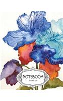 Notebook Journal Dot-Grid, Lined, Blank No Lined: Watercolor Flora v.1: Notebook Journal Diary, 120 pages, 8" x 10" (Notebook Journal)