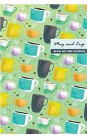 Mug and Cup Blank Dot Grid Notebook: Compact 6 x 9 inches 120 Cream Paper Bullet Journal / Diary / Planner / To-do List