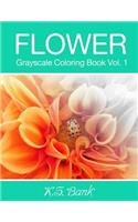 Flower Grayscale Coloring Book Vol. 1