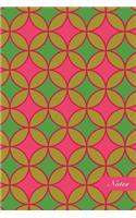Notes: 6"x9" Unruuled Blank Pages Notebook Seamless Oriental Japanese Colorful Round Cross Frame Geometry Pattern Cover. Matte Softcover Note Book Journal