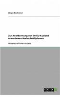 Zur Anerkennung von im EU-Ausland erworbenen Hochschuldiplomen