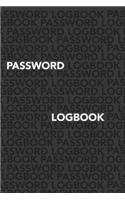 Password Logbook: Looping Text Cover Internet Password Log Book with Alphabetized Pages