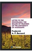 Letter to the Honorable, the Board of Trustees of the University of Mississippi