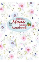 Weekly Meal Planner Notebook: 52 Weeks of Food Menu Planning with Grocery Shopping List, Recipe pages Size 6x9 in - Float Floral Print