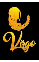 Virgo: Grimoire, Spellbook 100 page 6x9 Retro Horoscope spell Journal to record Ritual or spells purpose, ideas and notes