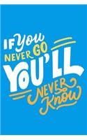 If you never go you'll never know: Daily Positivity Journal For Happiness, Wellness, Mindfulness & Self Care - Inspirational Journals To Write In, Writing Prompt Journal & Guided Jour