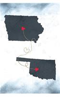 Iowa & Oklahoma: Long Distance Out of State Notebook - Blank Lines