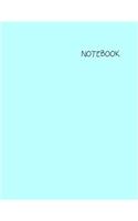 Notebook: Unlined/Unruled/Plain Notebook with Light Blue Cover and White Paper: Large 8.5 x 11 inches (100 Pages)