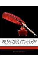 The Ontario Law List and Solicitor's Agency Book